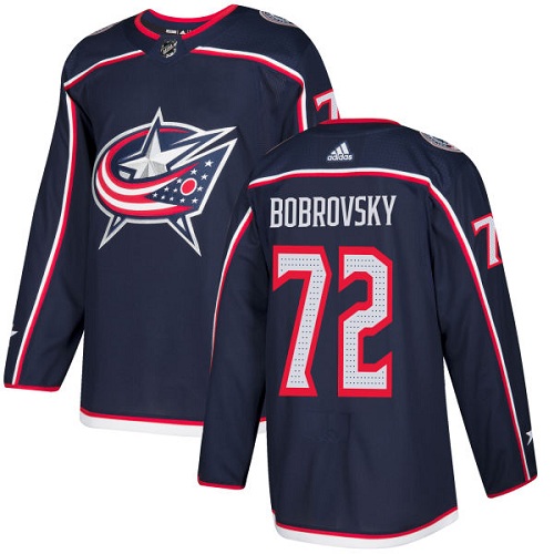 Adidas Columbus Blue Jackets #72 Sergei Bobrovsky Navy Blue Home Authentic Stitched Youth NHL Jersey->youth nhl jersey->Youth Jersey